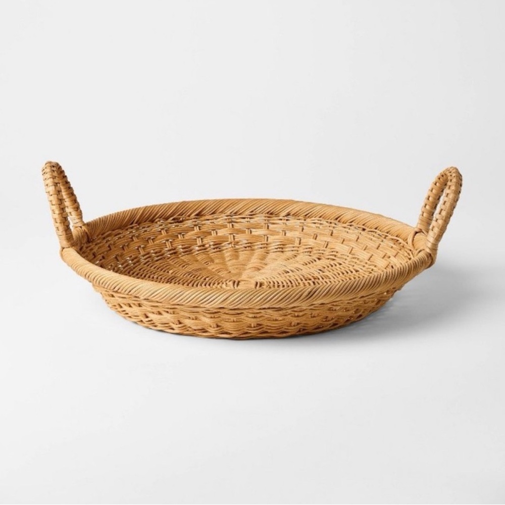 Round Tapered Tray – Threshold Studio McGee - Woven Rattan Decorative Basket